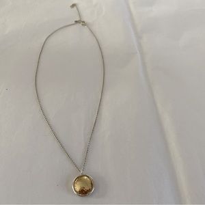 Sterling Silver Pendant Necklace with Round Gold Medallion